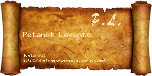 Petanek Levente névjegykártya